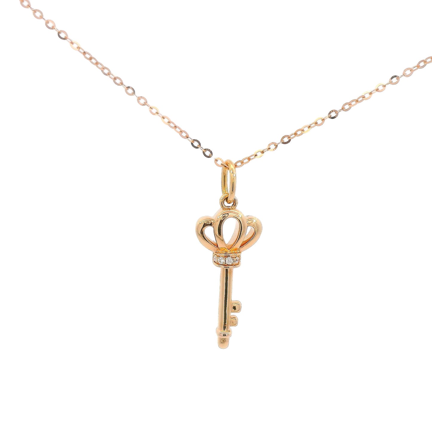 18k Diamond Pendant - Key