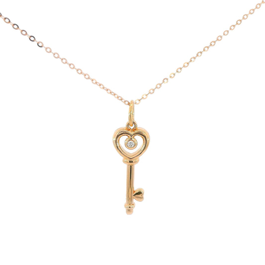 18k Diamond Pendant - Key