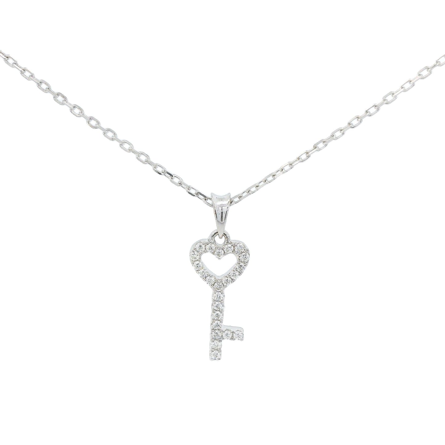 18k Diamond Pendant - Key