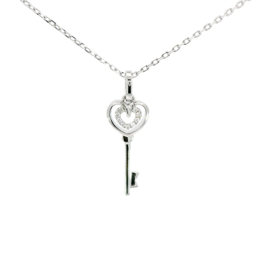 18k Diamond Pendant - Key