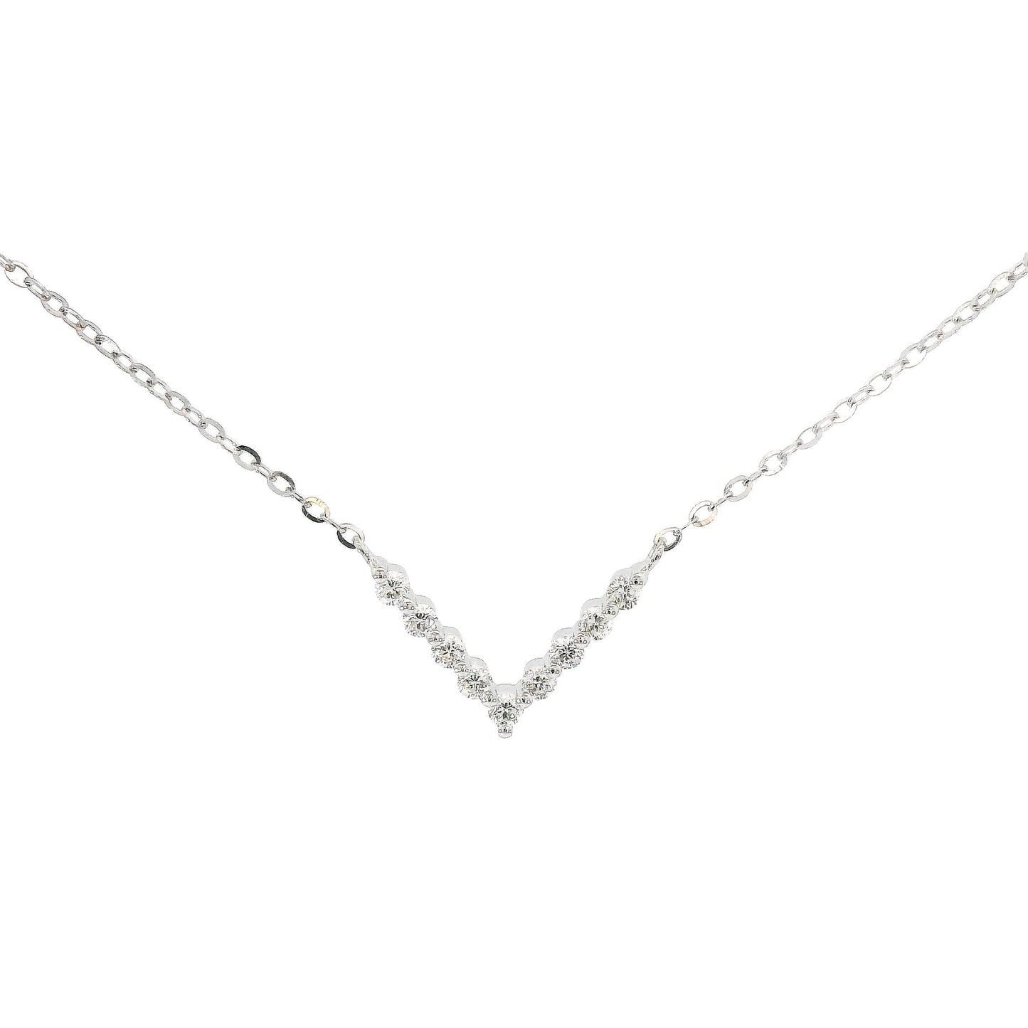 18k Diamond Necklace - V shape