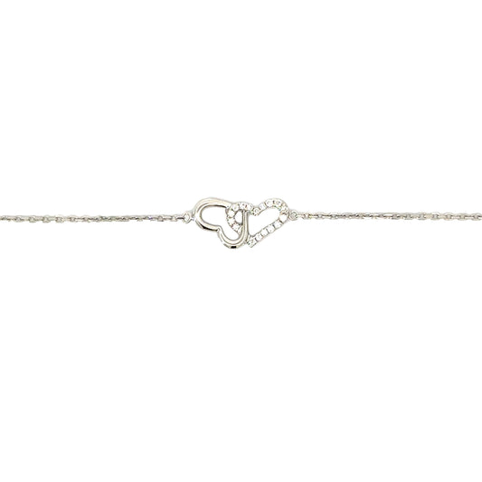 18k Diamond Bracelet - Heart